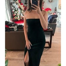 reformation beacon velvet dress emerald green size S C4