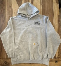 CARHARTT PULLOVER HOODIE SWEATSHIRT MENS XL LIGHT GRAY LOOSE FIT COMPANY LOGO