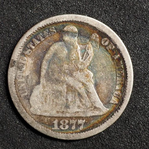 1877  *CC* SEATED LIBERTY SILVER  DIME**FREE SHIPPING**C2883