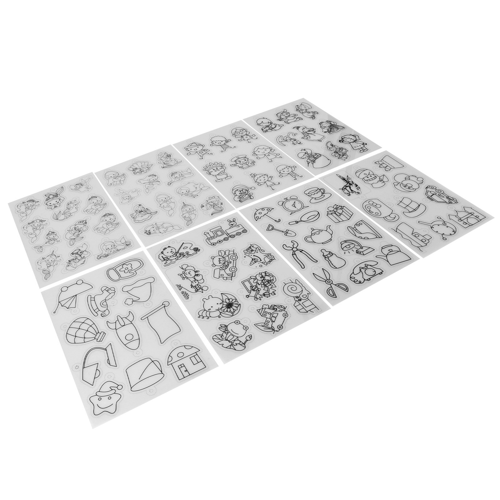 8Pcs Heat Shrink Sheet Boys Girls Pattern Translucent Wide Application Shrinky A