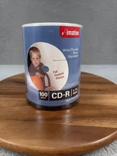 100 Blank 1x-52x White Thermal Hub Printable CD-R Disc 700MB Music Photos Data