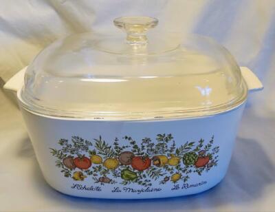 Corning Ware 5 QT Covered Casserole Spice of Life A-5-B Liter Pyrex Lid Square