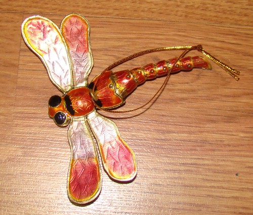 Cloisonne Articulated Dragonfly Ornament (4931P) Double Sided, Motion - Picture 8 of 11