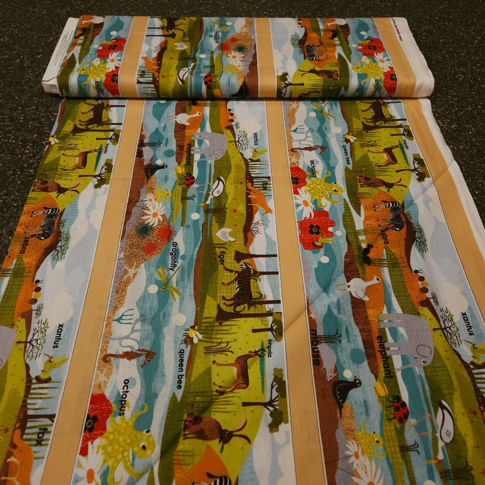 34" Animal Alphabet Flash Cards Lisa DeJohn Red Rooster Scenic Stripe - Image 4 of 4