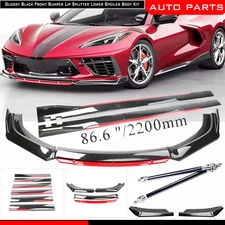 For Chevy Corvette Universal Front Bumper Lip Spoiler /Splitter Side Skirt Body