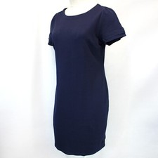 Talbots Plus Navy Cotton Short Sleeve Boat Neck Mini Dress, Size 2X