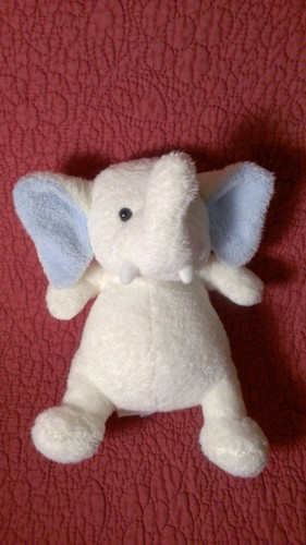 6 Zoll Stephan Baby ELEFANT RASSEL gelb blau Plüsch Stofftier Baby Spielzeug - Bild 1 von 3