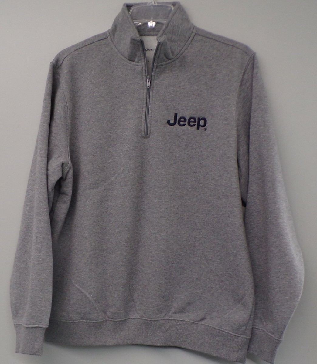 Jeep Mens Heavyweight Embroidered 1/4 Zip Sweatshirt XS-4XL