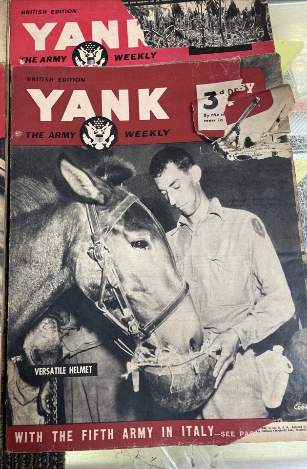 VTG Lot of 6 YANK Army Weekly Magazines 1944 British Edition (FC210-TOP-Q4103 Foto 4 de 4