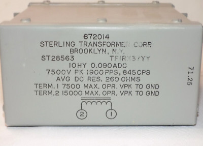 Sterling  Transformer 10HY  0.090ADC   NOS
