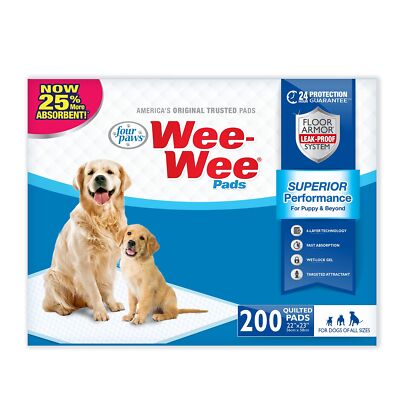 Four Paws Wee-Wee Superior Performance Pee Pads for Dogs of All Sizes, Leak-P...