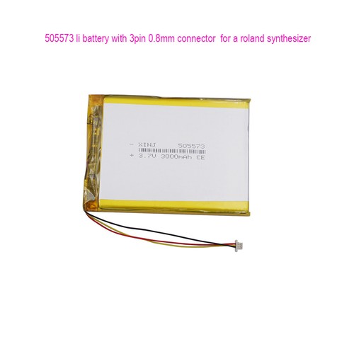 3.7V 3000mAh 11.1Wh Li Battery 505573 JST 3pin 0.8 For a Roland S-1 Synthesizer