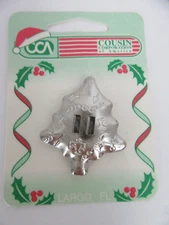 Vintage Cousin Corp Double Slotted Western Concho Buckle Silver Christmas Tree