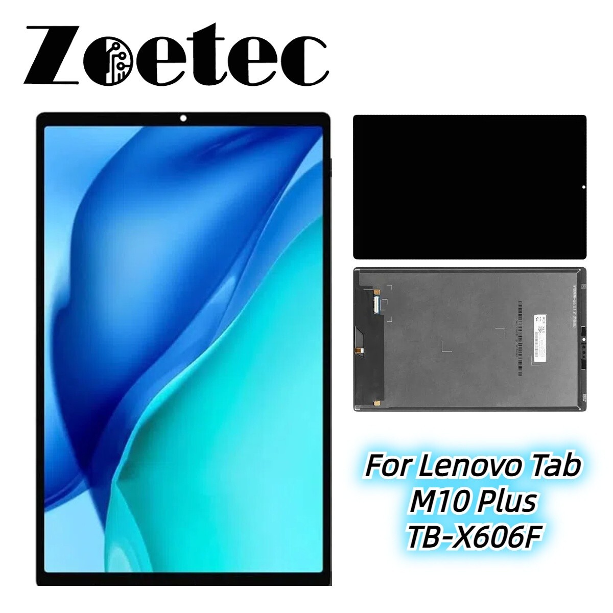 Écran LCD De Rechange Pour Lenovo Tab M10 Plus TB-X606/X606F/X606X/X606V - Kit Réparation 10.3" - Noir