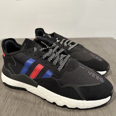 Adidas Nite Jogger Black Royal Scarlet Running Shoes FV3585 Men's