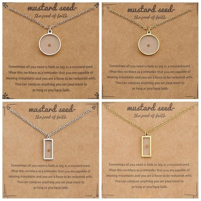Christliches Geschenk Senfsamen-Halskette Silber Farbe Kette Halskette
