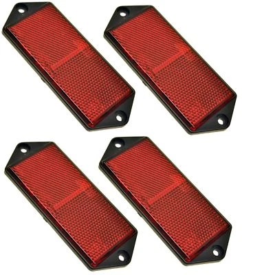 Grand réflecteur arrière rectangulaire rouge pack de 4 clôture de remorque / ... - Photo 1/4