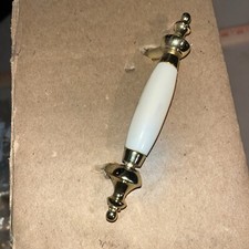 Lot Of 4 Allison 69144 Cabinet Handle Pulls 3" Centers White/Bright Brass USA