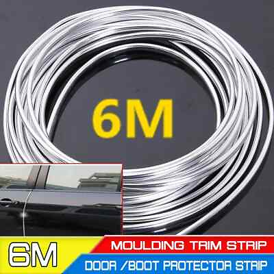 #ad #ad 20ft Cover Strip Roll Chrome Moulding Trim Strip Car Door Edge Guard Protector $7.99