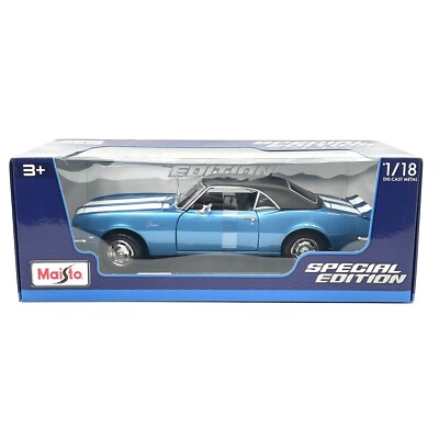 1968 chevrolet camaro z/28 coupe blue metallic with white