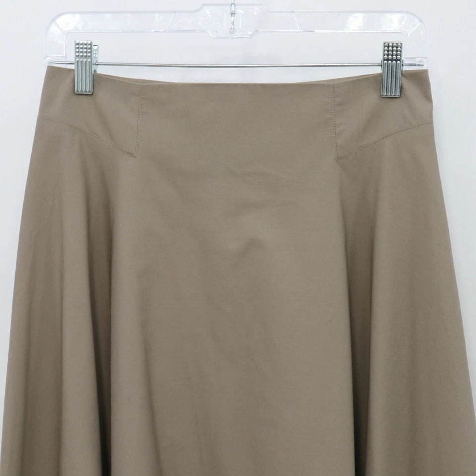 Shamask A-Line Skirt Womens 6 Asymmetrical Hem Taupe Beige Cotton Lagenlook USA - Image 2 of 4