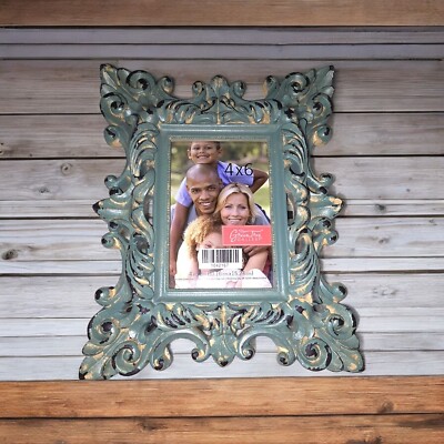 Green Tree Gallery Ornate 4x6 Picture Frame -Decorative Frame Distressed (S1)