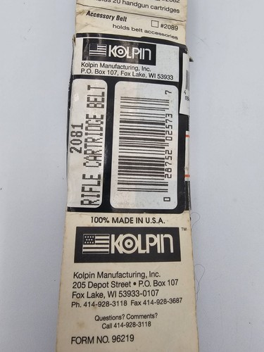 Kolpin Accessorie Rifle Cartridge Belt 2081 Heavy Duty Nylon Black 20 Cartridges - Picture 3 of 4
