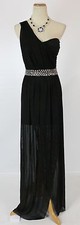 Daisy $100 Black Formal Prom Cruise Evening Party Gown High Slit Dress size S