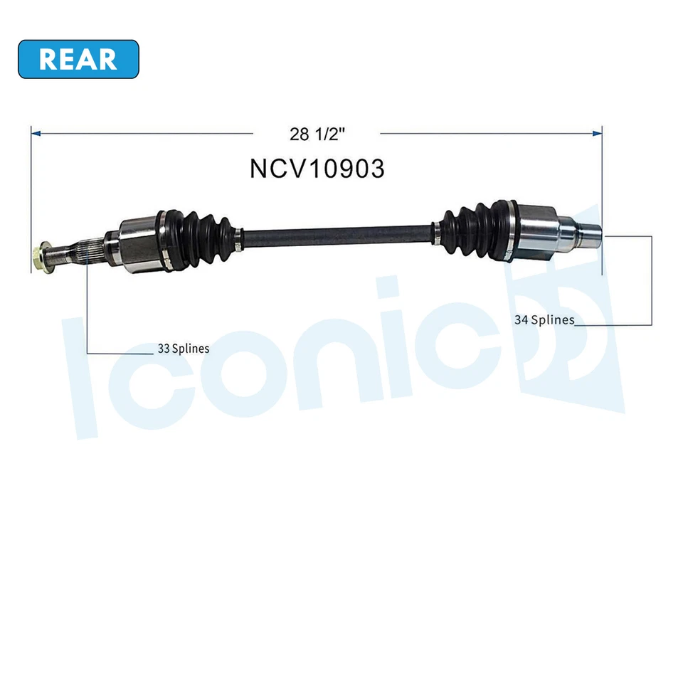 Rear CV Axle Assembly Set for 02-06 Chevy Uplander Venture 01-05 Pontiac Aztek Foto 2 de 4