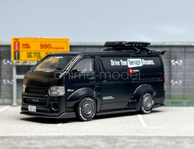 Tarmac 1:64 Black Hiace Widebody Mini Van Sports Model Diecast