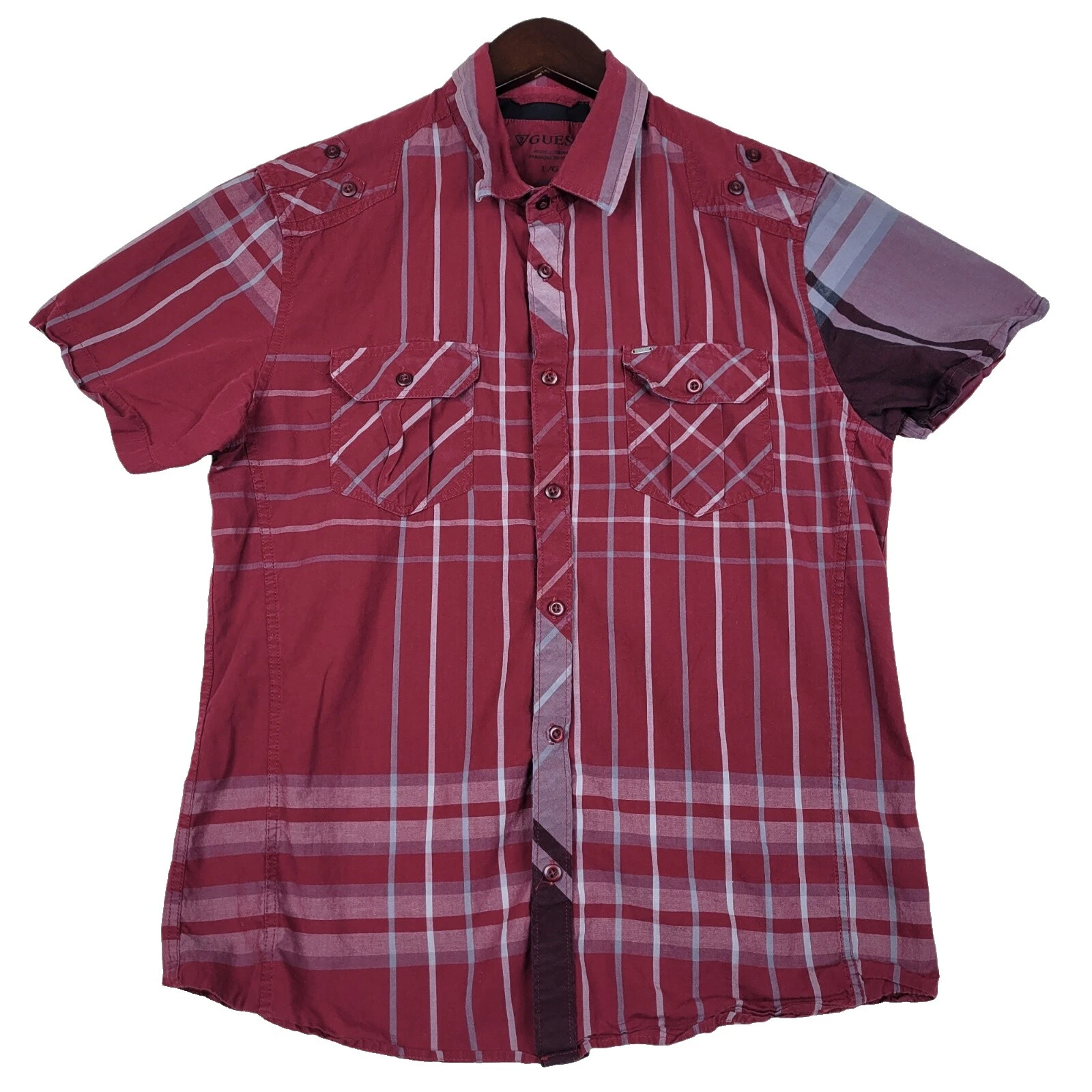Camisas para hombre GUESS informales a rayas con botones