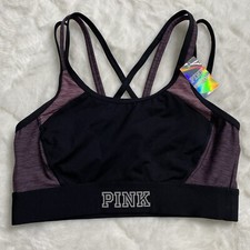 Victoria  s Secret Pink Size S Ultimate Unlined Sports Bra Black Purple