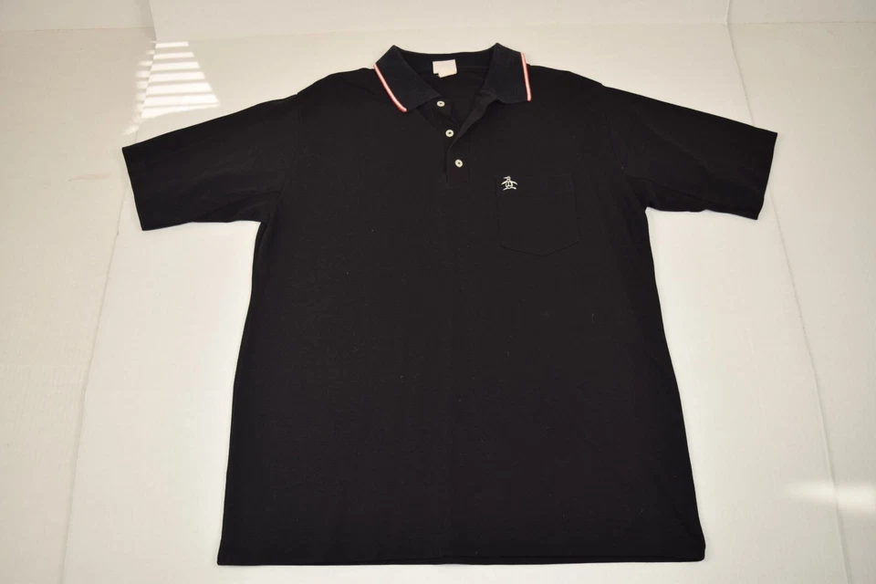 企鹅衬衫 复古 Grand Slam Munsingwear 尺寸 M/L 70 年代 80 年代 黑色 白色 红色装饰 — 第 3/4 张图片