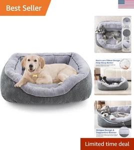 Calming Medium Orthopedic Dog Bed with Anti-Slip Base - Machine Washable 30"x24"