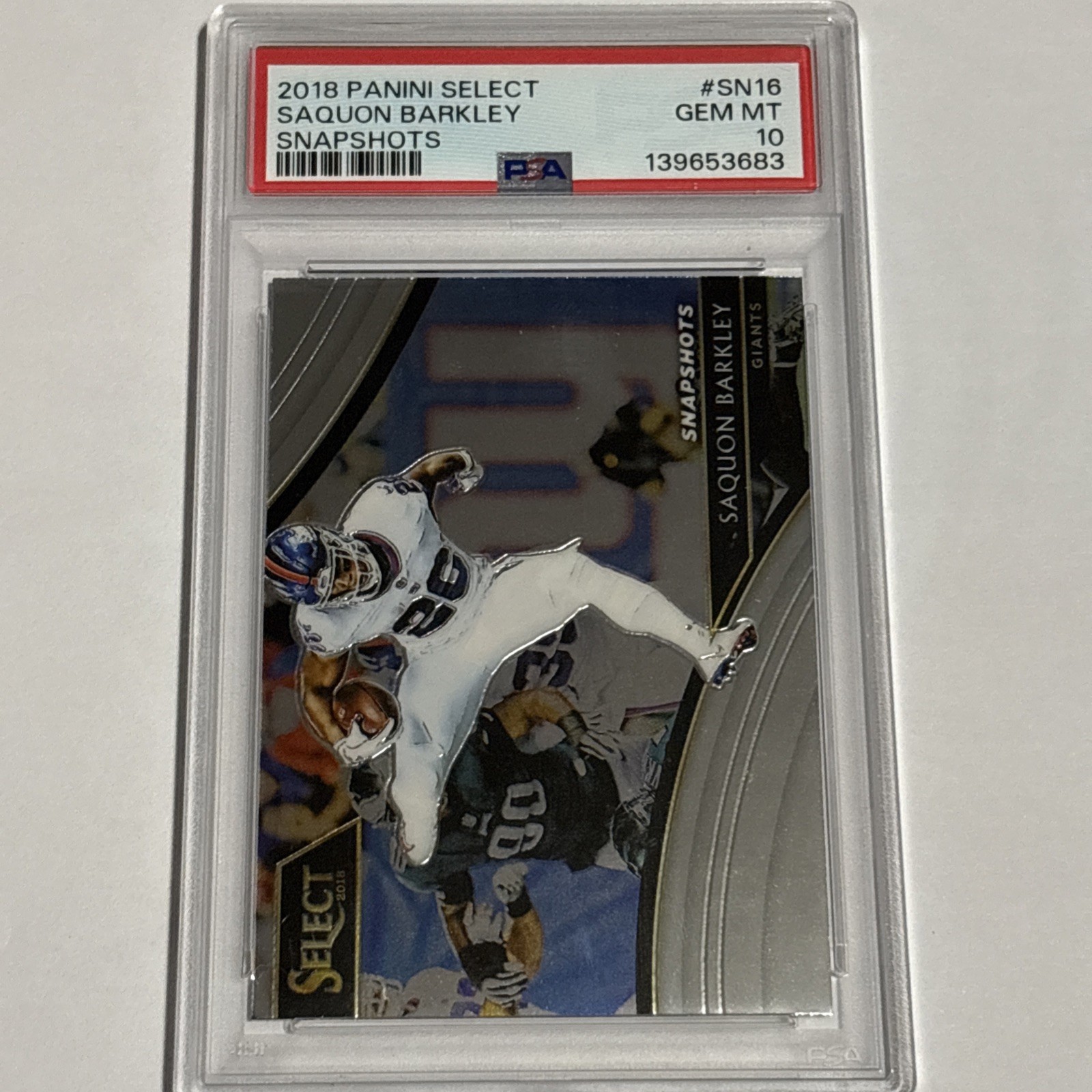 2018 Panini Select Snapshots Saquon Barkley #SN-16 0h4 PSA 10 Giants Eagles