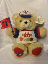Teddy Precious Collectible Dandee All Star Plush Bear 14" Rare Find  VTG