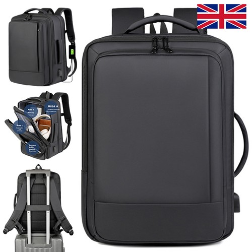 16" Laptop Backpack Waterproof USB Rucksack Large Briefcase Travel Luggage Bag