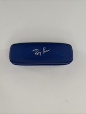 Ray Ban Eyeglasses Sunglasses Case BLUE Hard Shell Clamshell Silver Logo