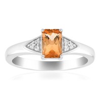 Cavill Damen Ring Silber 925 Oktagon Topas 0,59Ct Zirkon Schmuck