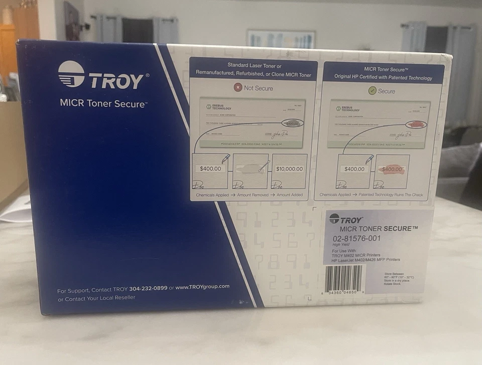 Nuevo cartucho de tóner seguro Troy High Yield Micr 02-81576-001 para M402 M426 Foto 2 de 4