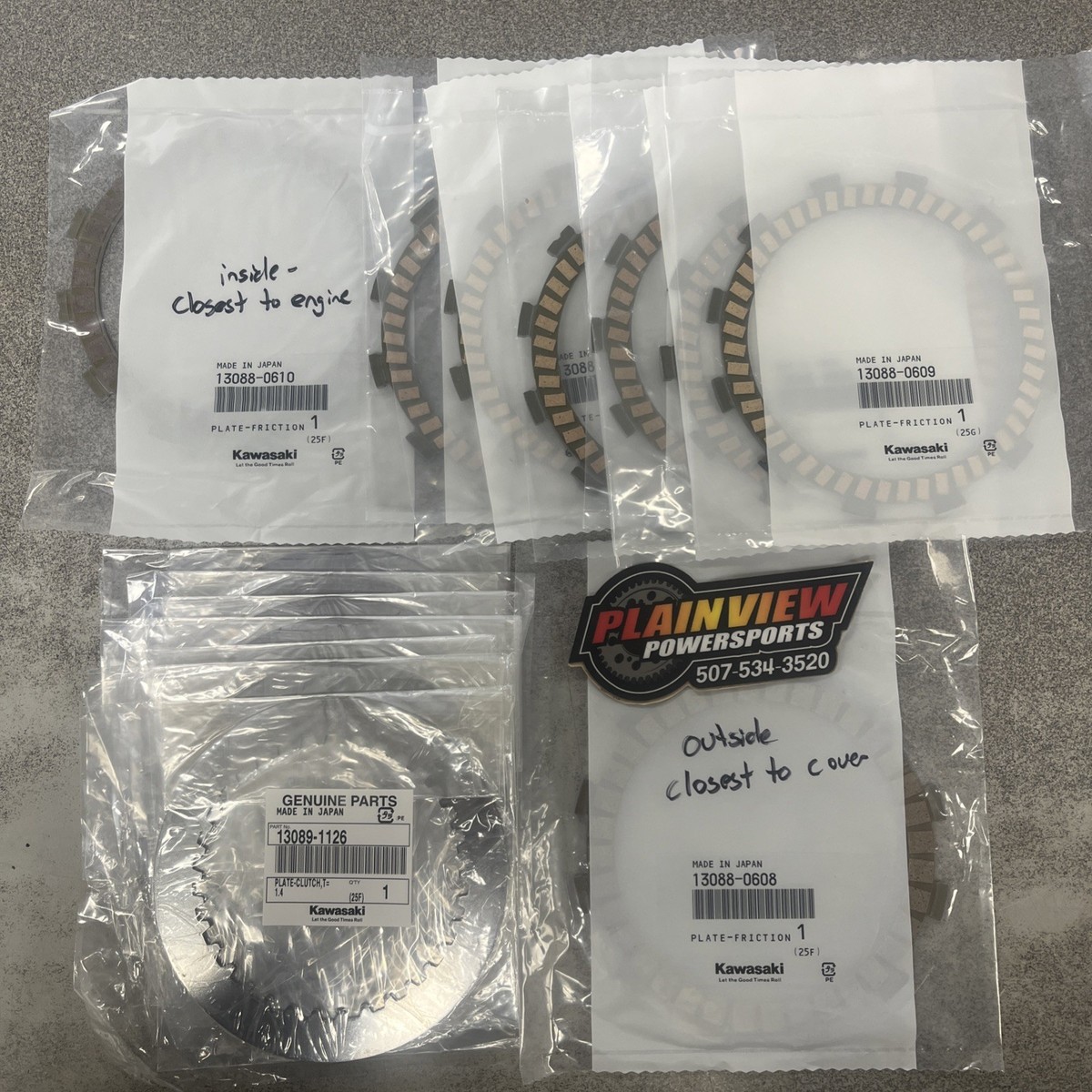 Kawasaki OEM Genuine Clutch Plate Kit for 2021-2026 KX250 Plates