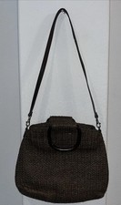 Vintage Fossil Straw W Round Handles Handbag Purse With Strap