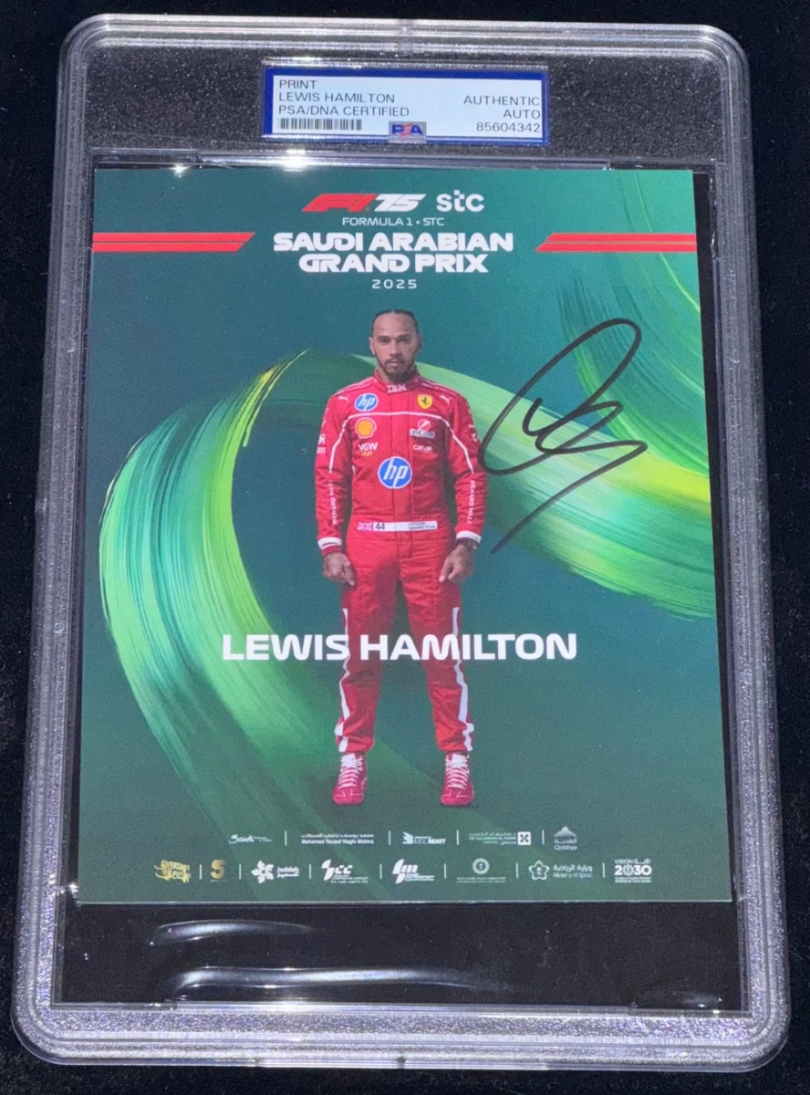 Autographe Lewis Hamilton Sur Grande Photo Ferrari 16x12 Pouces - Avec Certificat D'authenticité Vérifié, état A
