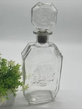 Schenley Vintage Glass Decanter Clear Liquor Bottle Cork/Glass Stopper~Barware