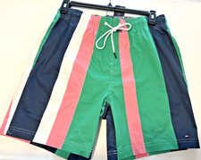 Tommy Hilfiger Mens Swim Trunks Y2K Short Maillot Striped Multi Color New OS Lg