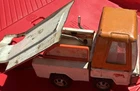 Tonka Pressed Steel Dump Truck White Orange Vintage Toy Vehicle
