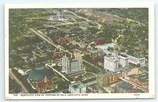 Postcard Birds Eye View of Portion of Salt Lake City Utah