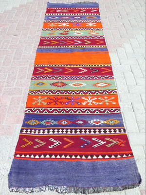 Rugs Runner, Turkish Kilim Runner, Hallway Corridor Stairs Long Carpet 32x105''