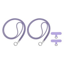 2Pcs Phone Chain Crossbody Lanyard Water Diamond Phone Strap with Tether Purple