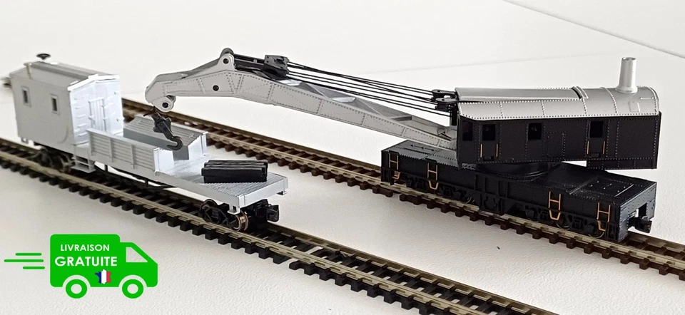 BACHMANN 46698 N Wagon - Grue + Wagon Porte Flèche 1:160 Boîte d'Origine 1/160 - Photo 1/4